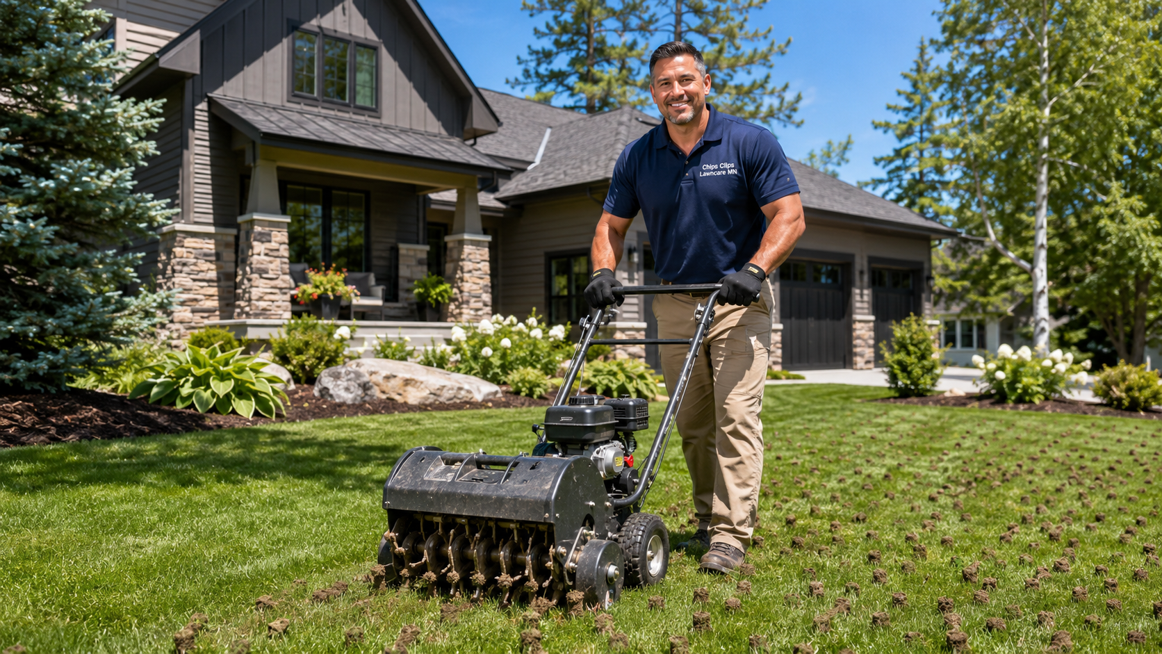 Professional lawn aeration service